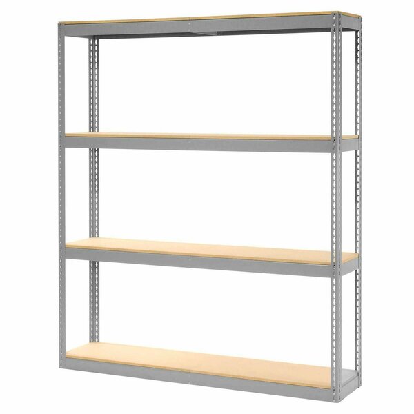 Global Industrial Record Storage Rack Without Boxes 72inW x 15inD x 84inH, Gray 130151